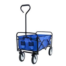 Collapsible Outdoor Utility Wagon Cart with Cup Holder Large Capacity Fo... - £86.42 GBP