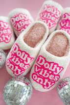White Dolly Vibes Only Slip On Plush Slippers - $169.84 MXN