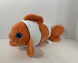 Midwood Brands clown fish plush orange white blue sparkle eyes USED - $5.19
