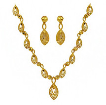 Fein Schmuck 22 Karat Echter Solides Markenzeichen Gelb Gold Halskette Ohrringe - £2,573.50 GBP