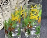 Lot Of 4 - Vintage Salem Autumn Maple Leaf Tumblers 4 3/4” Glasses - $15.84