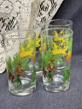 Lot Of 4 - Vintage Salem Autumn Maple Leaf Tumblers 4 3/4” Glasses - £12.61 GBP