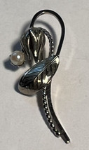 Pin Unbranded  Tulip Blooming Pearl Silver Tone Stainless Steel 2 Inches - $14.03