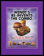 2004 Wendy&#39;s Combo Meal 11x14 Framed ORIGINAL Vintage Advertisement - £27.21 GBP