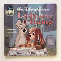 Lady And The Tramp Story and Songs from 7&#39; Vinyl Record/24 Page Read Along Book - £17.16 GBP