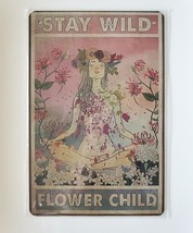 Stay Wild Flower Child Aluminum Sign 12&quot; x 8&quot; - £11.07 GBP