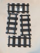 Lot of 4 Lego Plastic Rail Road Train Track Straight City Replacement 53... - $10.88