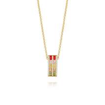 Rainbow Pendant Necklace 18ct Gold Plated Vermeil - £59.05 GBP