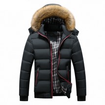 Men&#39;s Winter Parka Coat Thick Hooded  Collar Jackets Men Coat Casual Padded Male - £87.16 GBP