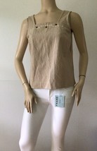 GRAFF WEAR Khaki Shade 100% Cotton Sleeveless Top/Shirt (Size S/Petite) - £15.88 GBP