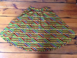 African Dutch Wax Pattern Akosombo Textiles Ghanaian Colorful Flare Skir... - $65.99