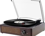 Turntable For Vinyl Records With Built-In Bluetooth And Two Stereo Speak... - $51.95