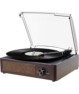 Turntable For Vinyl Records With Built-In Bluetooth And Two Stereo Speak... - £40.78 GBP