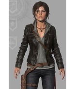 Handmade Women&#39;s Brown Rise of The Tomb Raider Lara Croft Leather Biker ... - $2,741.49 MXN