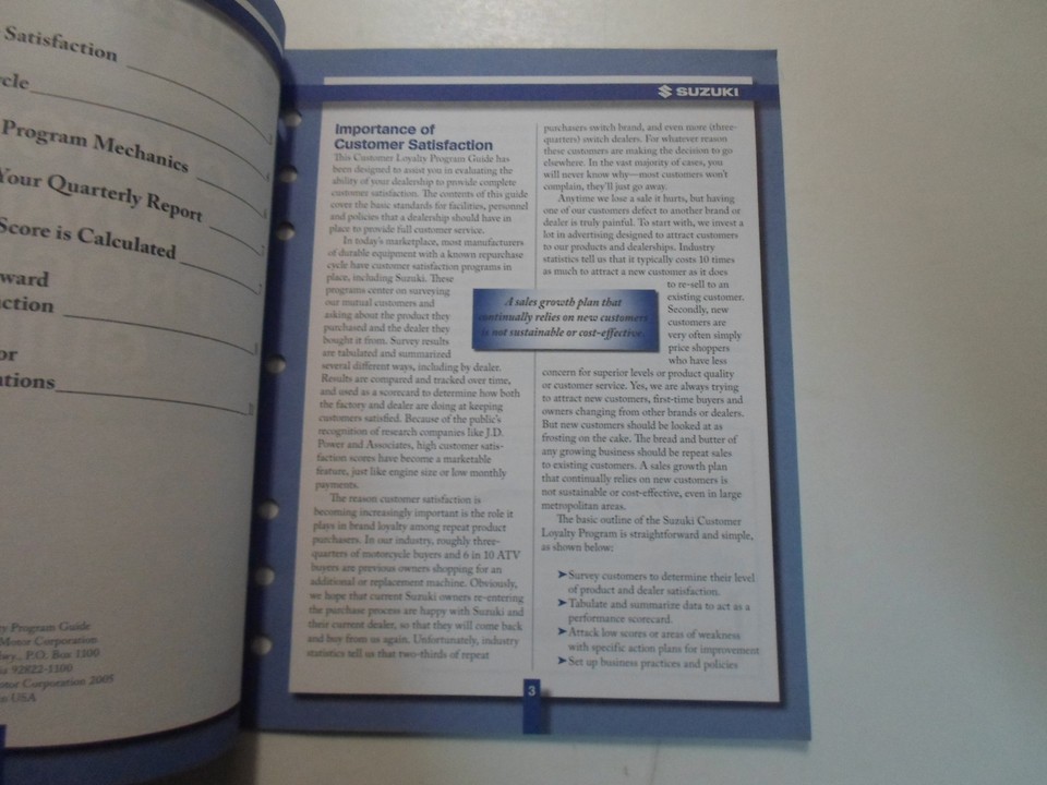 2006 Suzuki Customer Loyalty Program Guide Manual FACTORY OEM BOOK 06 DEALERSHIP Item image 2