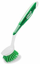 Green KITCHEN sCrUb BRUSH rOund Dish scrubber w/10&quot; Rubber Grip Handle L... - $21.11