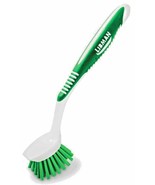 Green KITCHEN sCrUb BRUSH rOund Dish scrubber w/10&quot; Rubber Grip Handle L... - $387.90 MXN