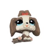 2009 LPS #2130 Brown Lhasa Apso Dog With Red Bow and Blue Eyes - $4.95