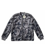 Lucky Brand Mens L Gray/ Black Reversible Camo Military Inspired Bomber ... - €42,42 EUR