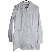 Smitten Medical Scrub Kacket Lab Coat White Womens Medium Office Nurse Phleb - £14.06 GBP