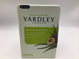 Yardley Soap London Aloe &amp; Avocado Moisturizing Bath Bar 4 Bars Pack 4x4... - $12.34