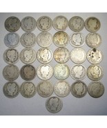 Vintage Lot 30 Old Barber Silver Quarters 23 Different Dates-Mints BQ5 - $214.83