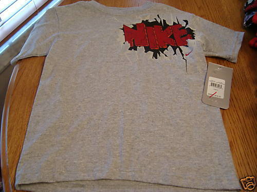 Nike boys t shirt new NWT 16.00  4 youth NEW Gray active TEE grey LOGO - $5.14