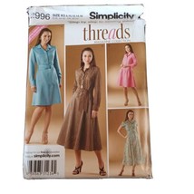 Simplicity 2996 Misses Dress Size 8-16 Threads Collection Uncut Sewing P... - £3.48 GBP
