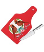 Merry Christmas Cardinal : Gift Cutting Board Bird Holidays Winter - $540.83 MXN