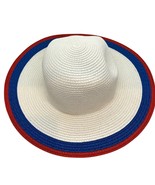 2018 4th of July Janie And Jack White Straw Hat With Red &amp; Blue Trim Siz... - $399.77 MXN
