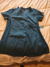 Cherokee Flexibles XS Green Women&#39;s Nursing Shirt Scrubs - £17.98 GBP