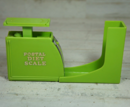 Vintage Green Plastic Small Postal Diet Scale - Hong Kong - Gold Lettering - $8.74