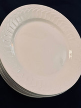 GIBSON White Stoneware Salad Plates 7-3/4&quot; Lot of 9 - £25.50 GBP