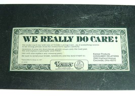 Vintage 1970&#39;s Kenner Star Wars We Really Do Care Green Insert Certificate Paper - $49.99