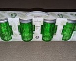 Crofton Glass Mason Jars Lided W Drinking Straws Green Cactus Theme Sippers - $32.66