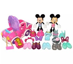 Disney Minnie Mouse Snap Style Bow-tique Figure Accessories Dress Car Truck Lot - £15.61 GBP