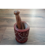 Handmade wood Mortar and pestle - €36,47 EUR