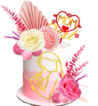 Happy Mothers Day Cake Toppers 15Pcs Pink Balls Cake Toppers Flowers Cake Decora - £15.93 GBP