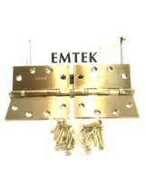 1-Pair Emtek Solid Satin Brass US4 4.5 x 4.5 Square Corner Bearing Hinges 964154 - £34.32 GBP