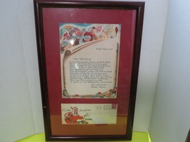 Vintage 1961 Framed Personal Letter From Santa Claus W/ Postal Stamped E... - £19.93 GBP