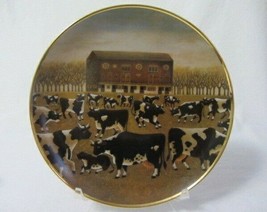 Spring Pasture L.Herrero Limited Franklin Mint Plate American Folk Art Cows - £9.77 GBP