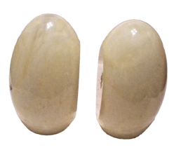 Vintage Yellow Alabaster Marble Onyx Stone Egg Shaped Bookends 6” Tall 8 lbs. ea - £75.52 GBP