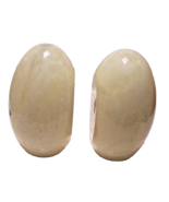 Vintage Yellow Alabaster Marble Onyx Stone Egg Shaped Bookends 6” Tall 8... - £76.52 GBP