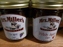 Mrs. Miller&#39;s Homemade Dutch Apple And Grape Jam, 9 Ounces (2 Jars) - £14.23 GBP