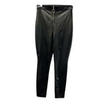 Wild Fable Womens Cropped Faux Leather Pants Black High Rise Front Zip S - £20.25 GBP