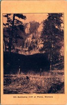 Battleship Cliff at Plains Montana MT Sepia View UNP 1910s DB Postcard  S20 - £22.44 GBP