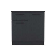 Dresser with Drawer and 2 Door Cabinets Carlin, Black - $304.99