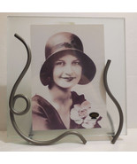 Vintage Art Deco Style Free Standing Glass and Metal Photo Frame - £19.23 GBP