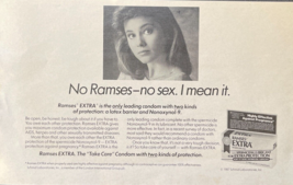 1987 Ramses Vintage Print Ad The Take Care Condom With Two Kinds Of Prot... - $14.45