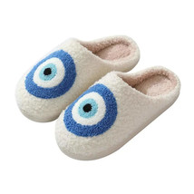 Evil Eye Plush Slippers for Women Men Kids, Indoor Outdoor Soft House Shoes - £30.88 GBP